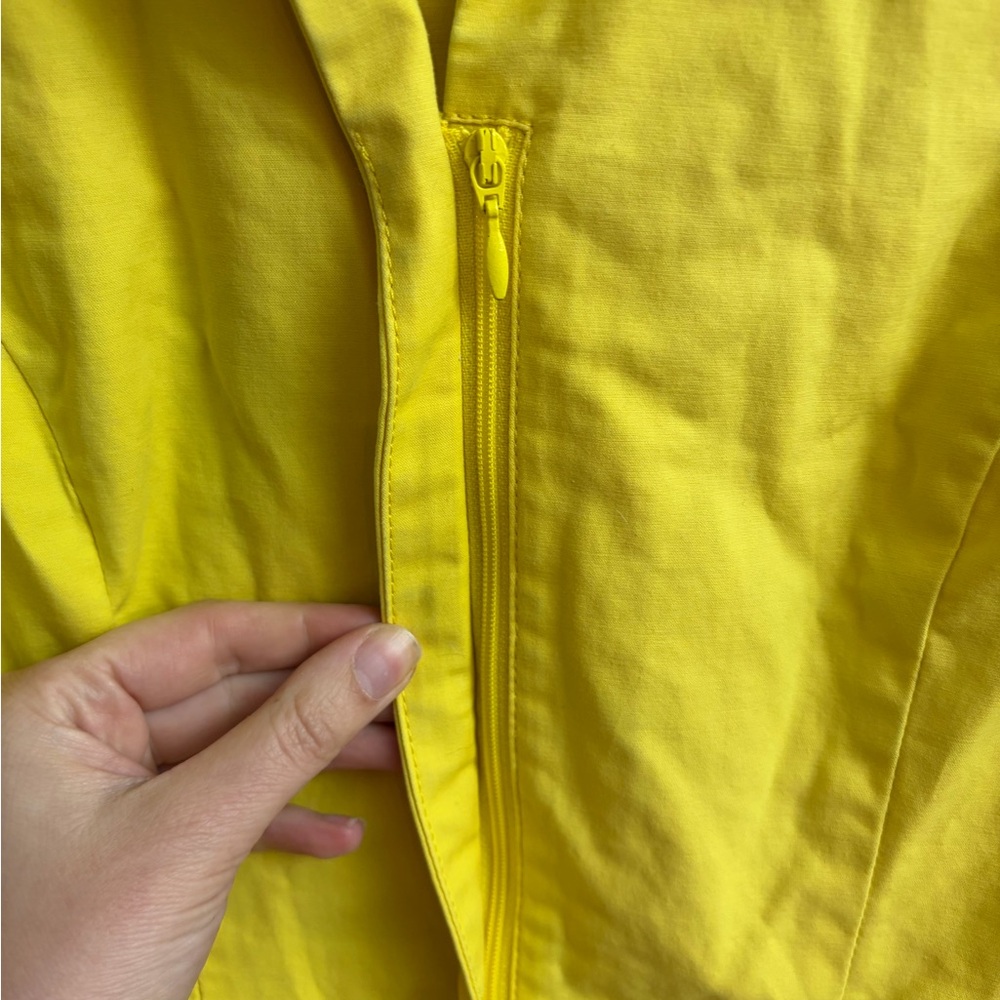Lafayette 148 Sleeveless Zip Front Collared Midi Dress Yellow Size 2 Office - Picture 4 of 5